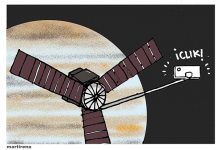 Humor en caricatura de Martirena: Juno llega a Jupiter