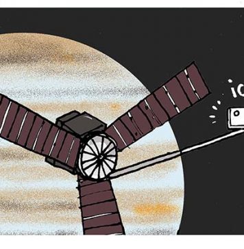 Humor en caricatura de Martirena: Juno llega a Jupiter