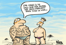 Humor en caricatura de Martirena: Marcado