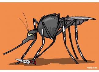 Humor en caricatura de Martirena: Otro Terrorista Global – Zika
