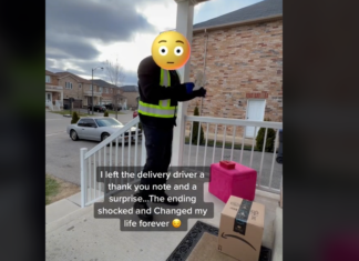 Canadá: Repartidor sordo fue sorprendido durante una entrega con una carta y un regalo